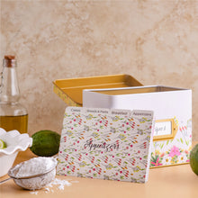 Load image into Gallery viewer, Heart & Berry Floral Recipe Box Summer open