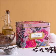 Load image into Gallery viewer, Floral recipe tin Box Roses Heart and Berry