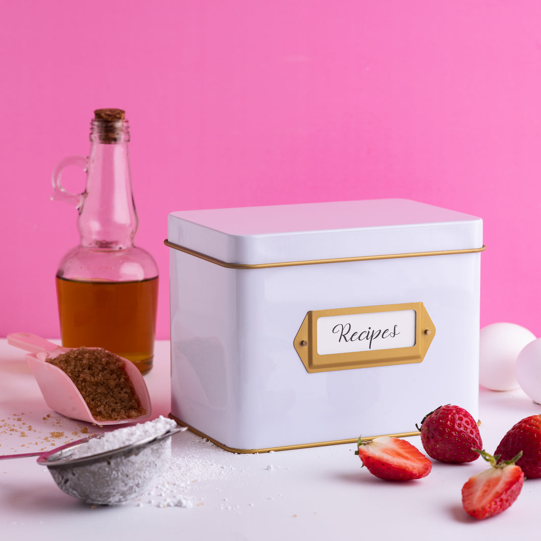 Heart & Berry White Recipe Box