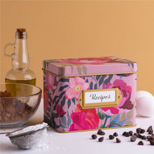 Load image into Gallery viewer, Floral recipe tin Box Roses Heart and Berry
